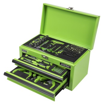 Sealey S01346 Siegen Mini Toolbox 2 Drawer with 111pc Tool Kit - Green