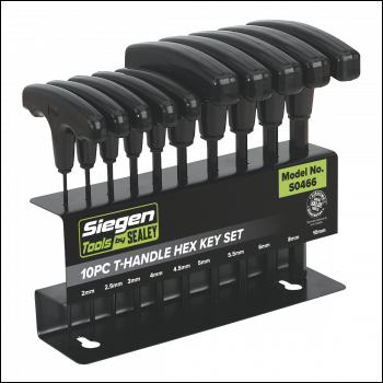 Sealey S0466 Siegen T-Handle Hex Key Set 10pc