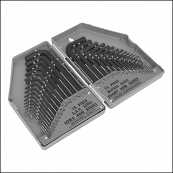 Sealey S0484 Siegen Metric/Imperial Long/Short-Arm Hex Key Set 30pc