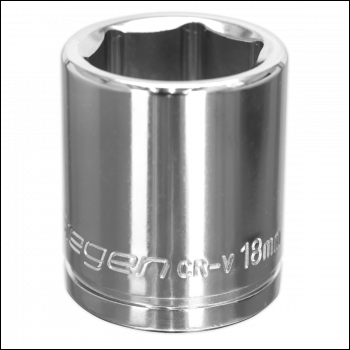 Sealey S0585 Siegen Socket 18mm 3/8 inch Sq Drive