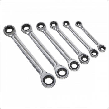 Sealey S0636 Siegen Double End Ratchet Ring Spanner Set 6pc