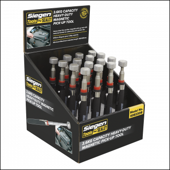 Sealey S0823DB Siegen Heavy-Duty Magnetic Pick-Up Tool 3.6kg Capacity - Display Box of 16