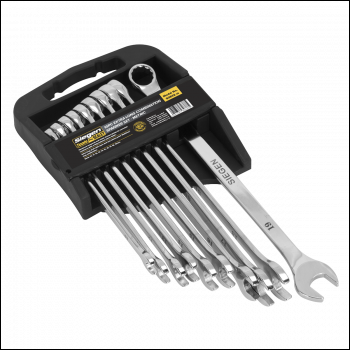 Sealey S0832 Siegen Extra-Long Combination Spanner Set 10pc