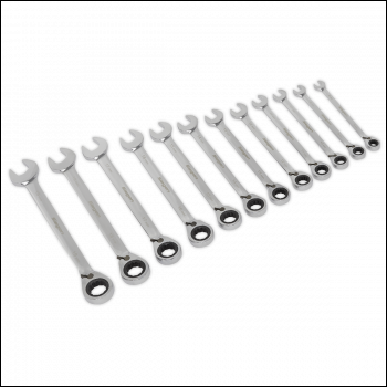 Sealey S0840 Siegen Reversible Combination Ratchet Spanner Set 12pc