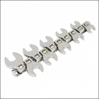 Sealey S0866 Crow's Foot Open-End Spanner Set 10pc 3/8 inch Sq Drive Metric