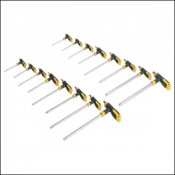 Sealey S0916 Siegen T-Handle TRX-Star* & Hex Key Set 16pc