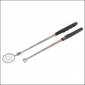Sealey S0940 Siegen Telescopic Magnetic Pick-Up Tool & Inspection Mirror Set 2pc