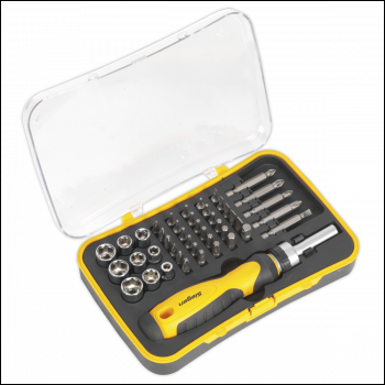 Sealey S0979 Siegen Ratchet Screwdriver Socket & Bit Set 45pc