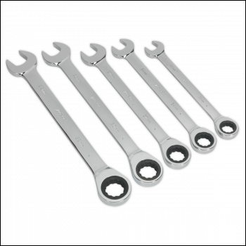 Sealey S0985 Siegen Combination Ratchet Spanner Set 5pc