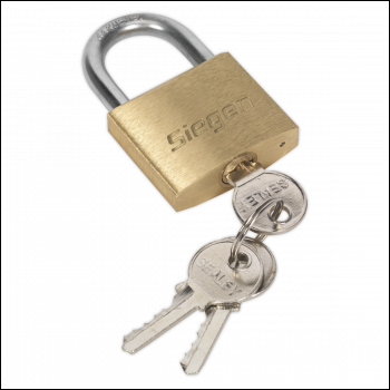Sealey S0987 Siegen Brass Body Padlock with Brass Cylinder 40mm