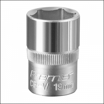 Sealey S1219 Premier Socket 1/2 inch Sq Drive 19mm