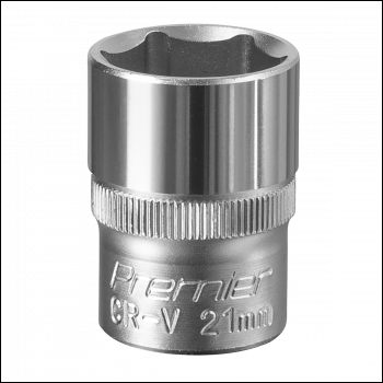 Sealey S1221 Premier Socket 1/2 inch Sq Drive 21mm