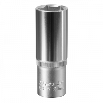 Sealey S1221D Premier Deep Socket 1/2 inch Sq Drive 21mm