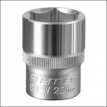 Sealey S1222 Premier Socket 1/2 inch Sq Drive 22mm