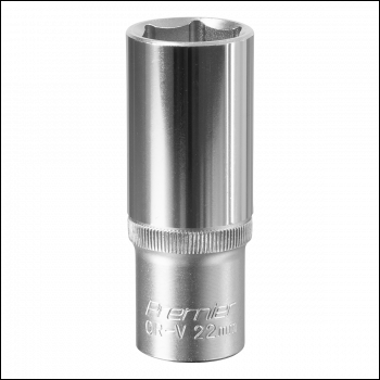 Sealey S1222D Premier Deep Socket 1/2 inch Sq Drive 22mm