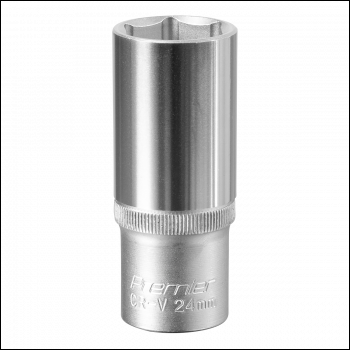 Sealey S1224D Premier Deep Socket 1/2 inch Sq Drive 24mm