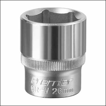 Sealey S1226 Premier Socket 1/2 inch Sq Drive 26mm