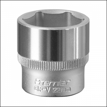 Sealey S3822 Premier Socket 3/8 inch Sq Drive 22mm