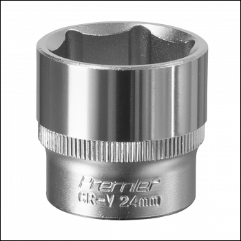 Sealey S3824 Premier Socket 3/8 inch Sq Drive 24mm