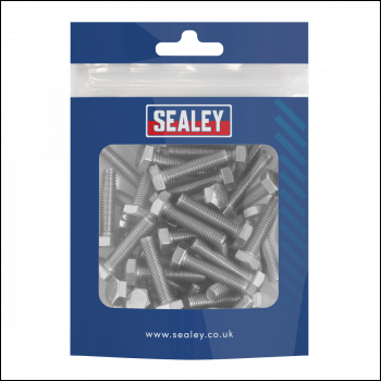 Sealey S625S Stainless Steel Set Screw M6 x 25mm 1mm Pitch, DIN 933 - Pack of 50