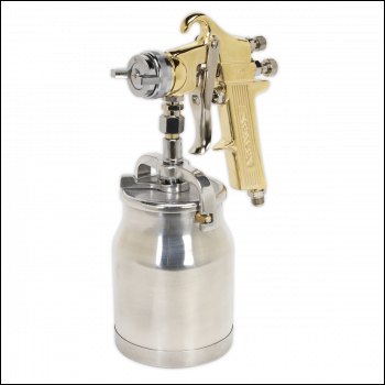 Sealey S701 Workshop Gold Series Suction Feed Spray Gun 1.8mm Set-Up