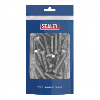 Sealey S840S Stainless Steel Set Screw M8 x 1.25 Pitch, DIN 933 - Pack of 50