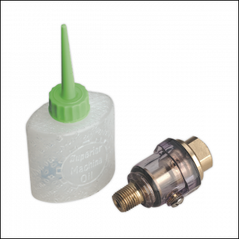Sealey SA111 Mini In-Line Air Tool Oiler with Filler 1/4 inch BSP