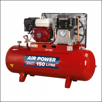 Sealey SA1565 150L Belt Drive Air Compressor with Petrol Engine 6.5hp