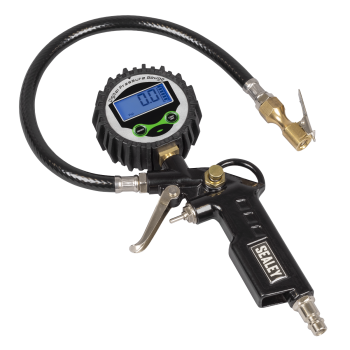 Sealey SA332D Digital Pistol Grip Tyre Inflator with Clip-On Connector