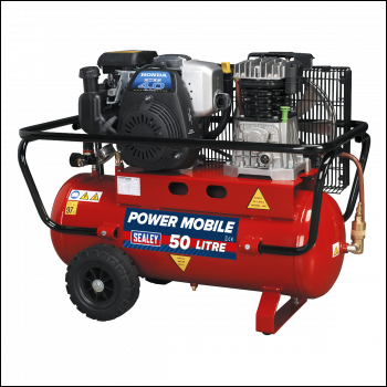 Sealey SA5040 Air Compressor 50L Belt Drive Petrol Engine 4hp