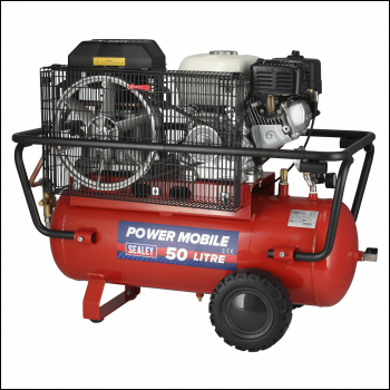 Sealey SA5055 50L Belt Drive Air Compressor with Petrol Engine 5.5hp