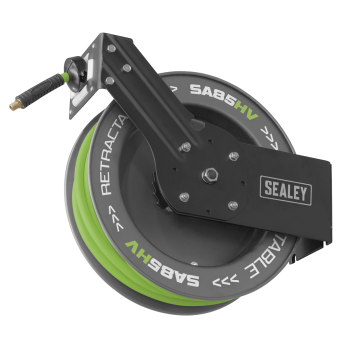 Sealey SA85HV 20m Retractable High-Visibility PVC Air Hose with Steel Reel 10mm ID