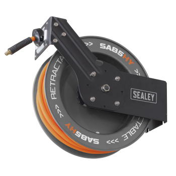 Sealey SA85HY 20m Retractable High-Visibility Hybrid Air Hose with Steel Reel 10mm ID