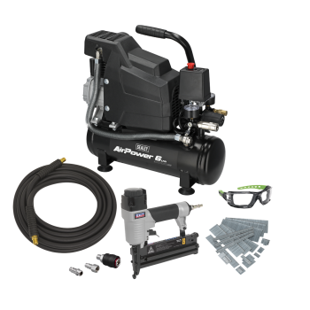 Sealey SAC0620AKIT Air Compressor/Air Nail/Staple Gun Kit