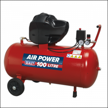 Sealey SAC10030F Air Compressor 100L V-Twin Direct Drive 3hp Oil Free