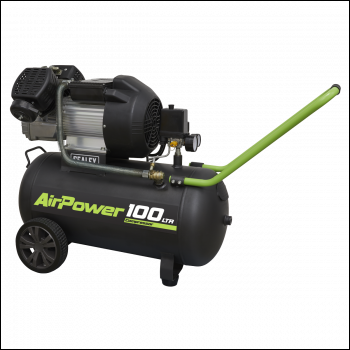 Sealey SAC10030VE 100L V-Twin Direct Drive Air Compressor 3hp