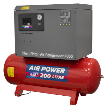 Sealey SAC2203BLN 200L Low Noise Belt Drive Air Compressor with Cast Cylinders 3hp