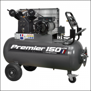 Sealey SAC3153B Premier 150L Belt Drive Air Compressor with Front Control Panel 3hp