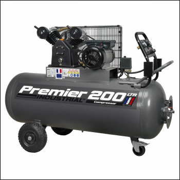 Sealey SAC3203B Premier 200L Belt Drive Air Compressor with Front Control Panel 3hp