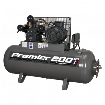 Sealey SAC32055B Premier 200L Belt Drive Air Compressor 5.5hp 3ph