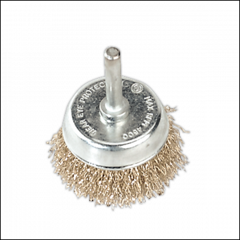 Sealey SCB50 Crimped Wire Cup Brush Ø50mm with Ø6mm Shaft