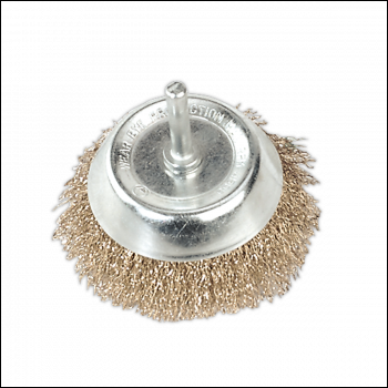 Sealey SCB75 75mm Crimped Wire Cup Brush with 6mm Shaft