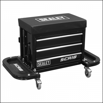 Sealey SCR18B Mechanic's Utility Seat & Toolbox - Black