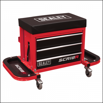 Sealey SCR18R Mechanic's Utility Seat & Toolbox - Red