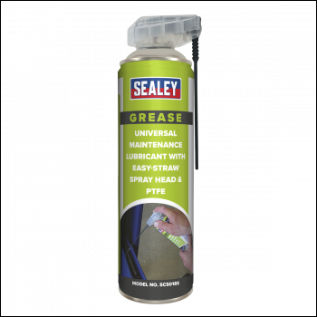 Sealey SCS018S Universal Maintenance Lubricant with Easy-Straw Spray Head & PTFE 500ml