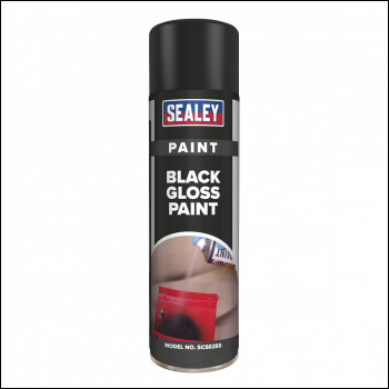 Sealey SCS025 Gloss Paint 500ml, Black - Pack of 6
