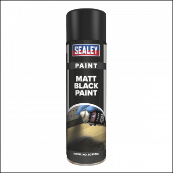 Sealey SCS026 Matt Paint 500ml, Black - Pack of 6