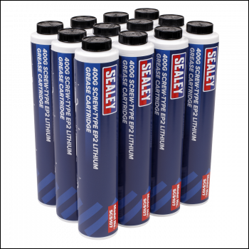 Sealey SCS108 EP2 Lithium Grease Cartridge Screw-Type 400g - Pack of 12