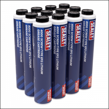 Sealey SCS108 Screw-Type EP2 Lithium Grease Cartridge 400g Pack of 12