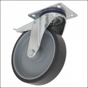 Sealey SCW2100SPLEM 100mm Castor Wheel with Swivel Plate & Total Lock